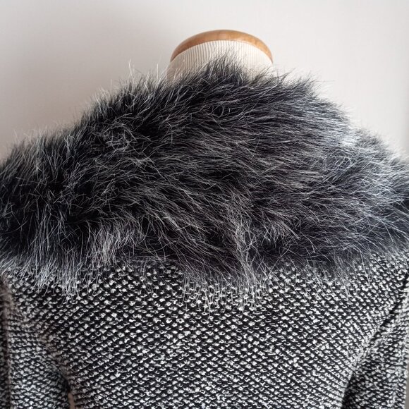 MORGAN DE TOI FRANCE FAUX FUR SWEATER COAT S NEW - Picture 5 of 11